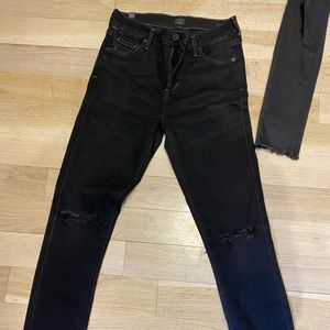 Citizens of Humanity black ripped jeans